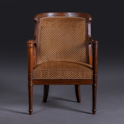 Seating  - Jacob Desmalter - Mahogany office Gondola Chair delivered To The Msse de Montcalm
