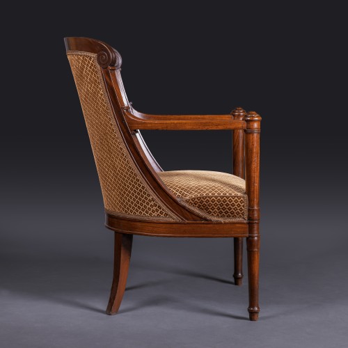 Jacob Desmalter - Mahogany office Gondola Chair delivered To The Msse de Montcalm - 