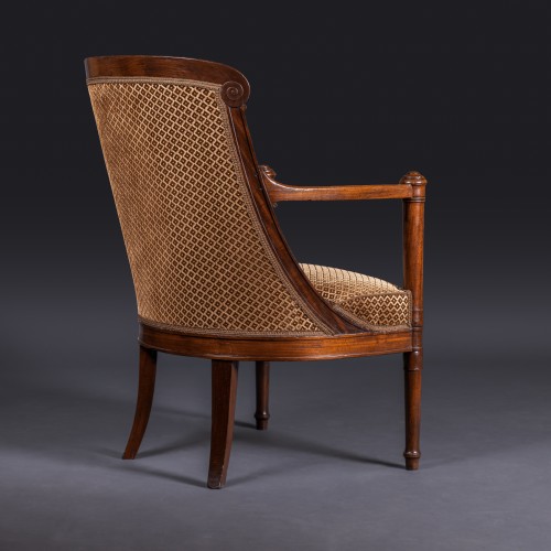 19th century - Jacob Desmalter - Mahogany office Gondola Chair delivered To The Msse de Montcalm
