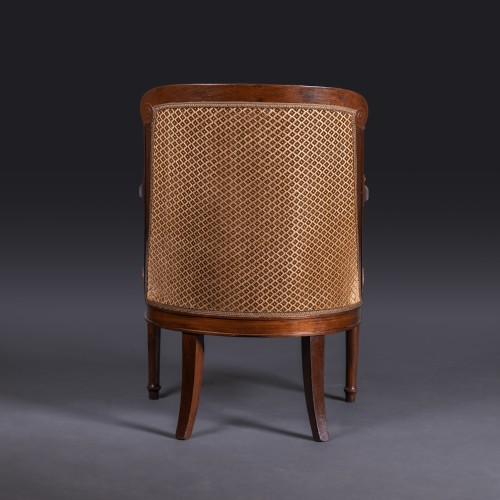 Jacob Desmalter - Mahogany office Gondola Chair delivered To The Msse de Montcalm - Restauration - Charles X