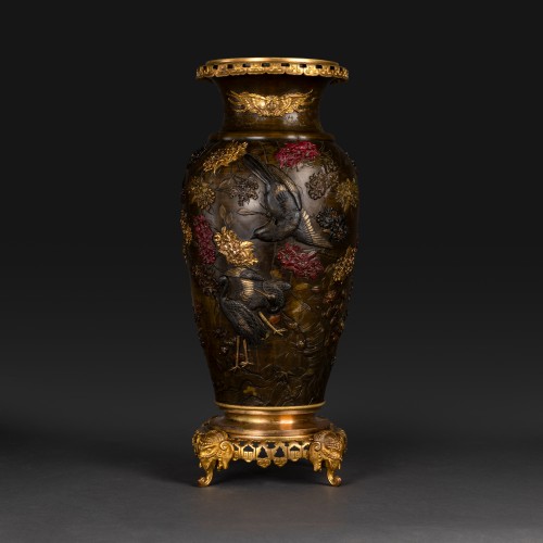 Escalier de Cristal, vers 1880 (E. Lièvre) - très important vase Sentoku, Japon ère M - Objet de décoration Style Napoléon III