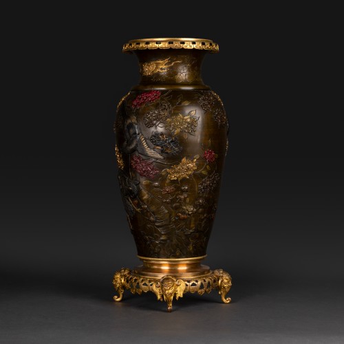 XIXe siècle - Escalier de Cristal, vers 1880 (E. Lièvre) - très important vase Sentoku, Japon ère M