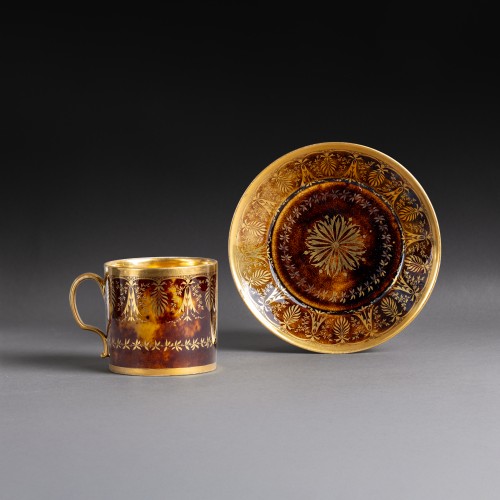 Dihl And Guerhard, Consulate And Empire Periods—chocolate Cup And Saucer—to - Porcelain & Faience Style Empire
