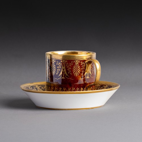 Dihl And Guerhard, Consulate And Empire Periods—chocolate Cup And Saucer—to - 
