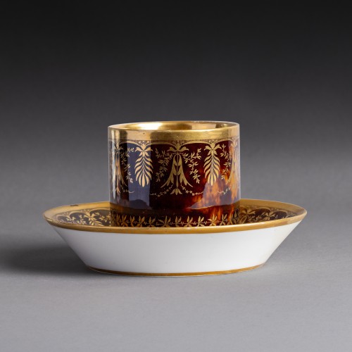 Empire - Dihl And Guerhard, Consulate And Empire Periods—chocolate Cup And Saucer—to