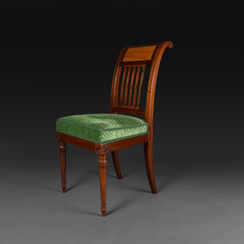 G. Jacob, C. 1790 - Louis XVI-style mahogany and lemonwood chair - Seating Style Directoire