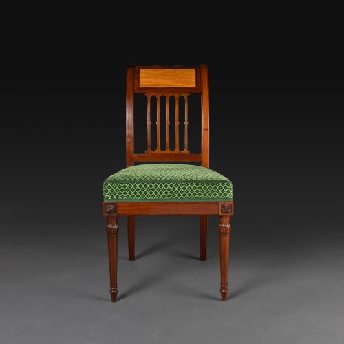 Antiquités - G. Jacob, C. 1790 - Louis XVI-style mahogany and lemonwood chair