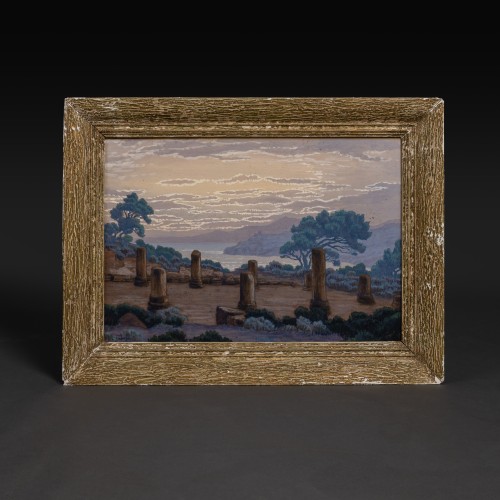 François-Etienne Lahaye (1878-1949) A Large-scale Symbolist View Of The Ruins Of Tipasa - Paintings & Drawings Style Art nouveau