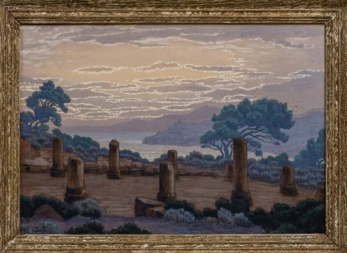 François-Etienne Lahaye (1878-1949) A Large-scale Symbolist View Of The Ruins Of Tipasa - 