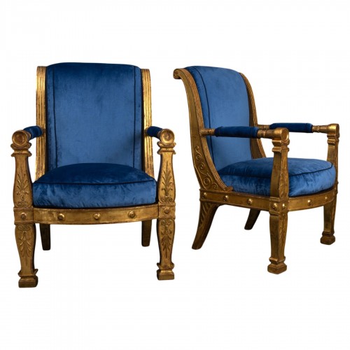 Jacob Desmalter, Percier Fontaine - Pair Of Ceremonial Armchairs Delivered 