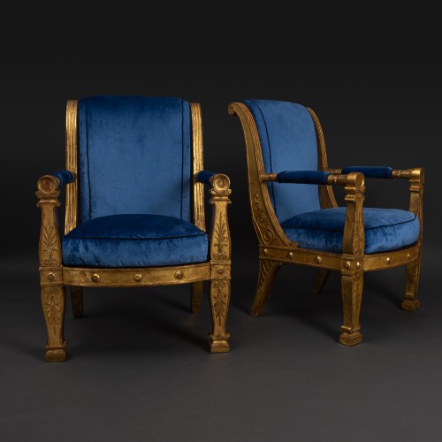 Jacob Desmalter, Percier Fontaine - Pair Of Ceremonial Armchairs Delivered  - Seating Style Empire