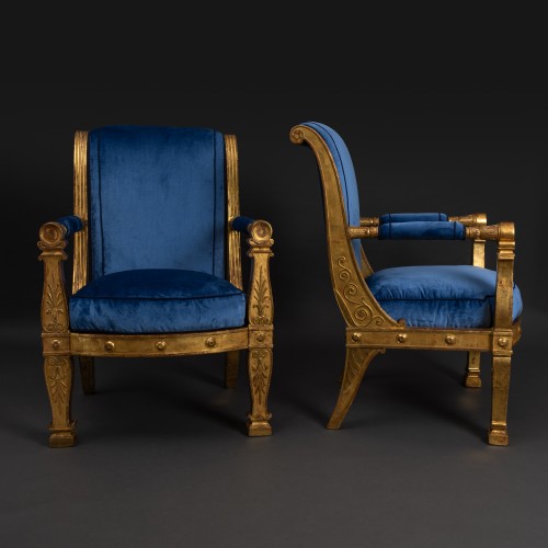 Seating  - Jacob Desmalter, Percier Fontaine - Pair Of Ceremonial Armchairs Delivered 