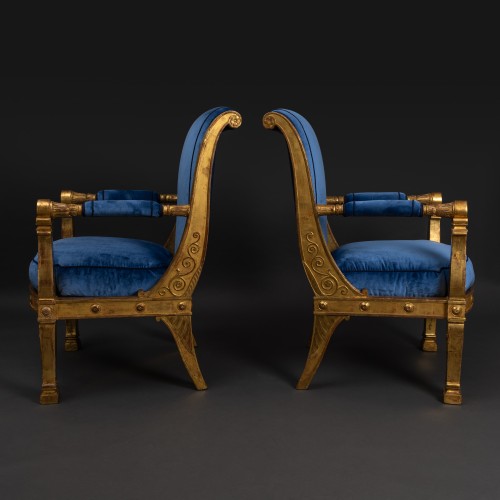 Jacob Desmalter, Percier Fontaine - Pair Of Ceremonial Armchairs Delivered  - 