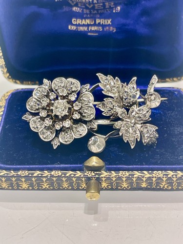 Broche Napoléon III sertie de diamants, écrin VEVER - SeblAntic