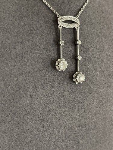 Antique Jewellery  - Old mine cut diamonds necklace circa 1930