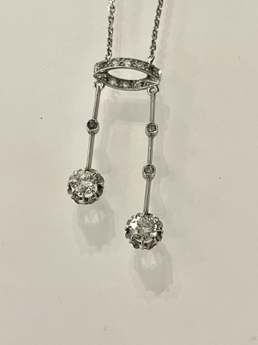 XXe siècle - Collier dit negligé en or et diamants vers 1930