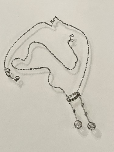 Old mine cut diamonds necklace circa 1930 - Art Déco