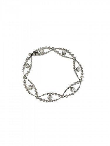 Bracelet en platine et diamants