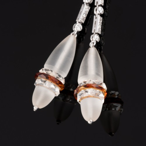 Bijouterie, Joaillerie Boucles d'oreilles - Pendants d'oreilles d'époque Art-Déco
