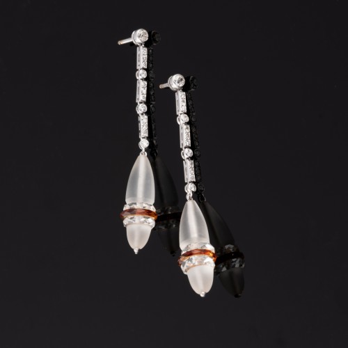 Pendants d'oreilles d'époque Art-Déco - SeblAntic