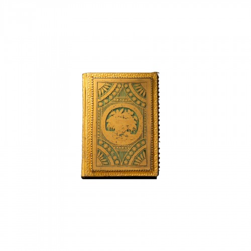 Carnet de bal en verre églomisé d'époque Charles X