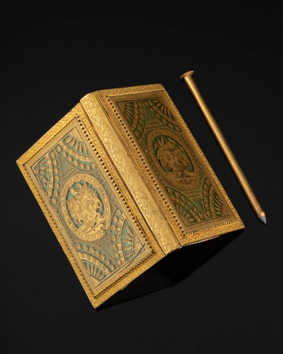 Restauration - Charles X - Note Book In Eglomised Glass, Charles X Period