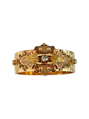 Colored Gold Bracelet  Bangle From The Napoleon III Period