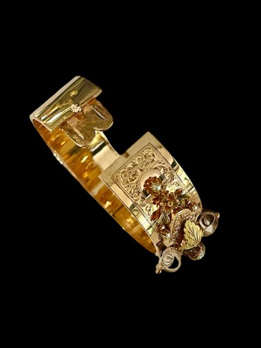 Bijouterie, Joaillerie Bracelet - Bracelet en or de couleurs d'époque Napoléon III