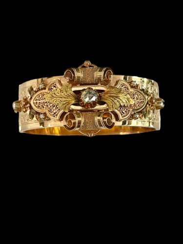 Colored Gold Bracelet  Bangle From The Napoleon III Period - Napoléon III