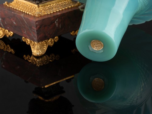Vase In Opaline And Bronze,  French Restoration Period - 