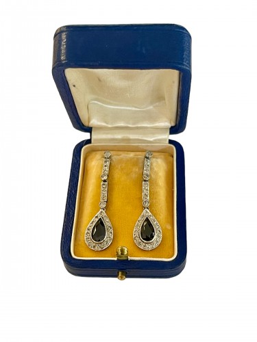 Platinum Drop Earrings, Art-deco Period