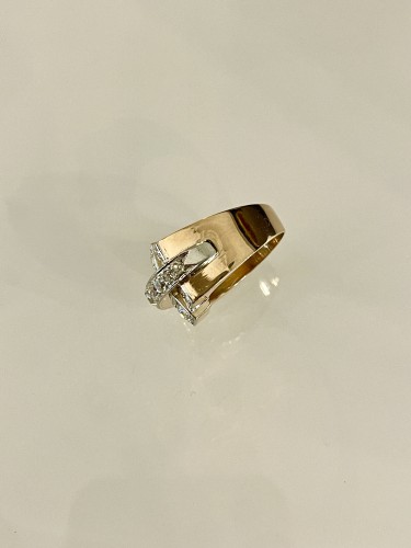 Antique Jewellery  - Gold, Platinum And Diamond Tank Ring