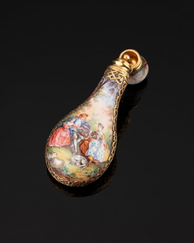 Large Napoleon III Gold And Enamel Salt Bottle - Napoléon III