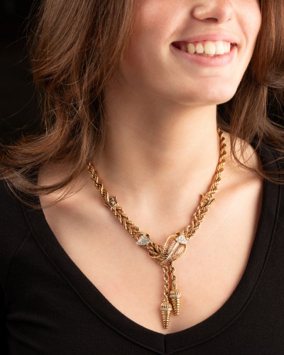 Gold And Diamond Necklace Circa 1950 - 