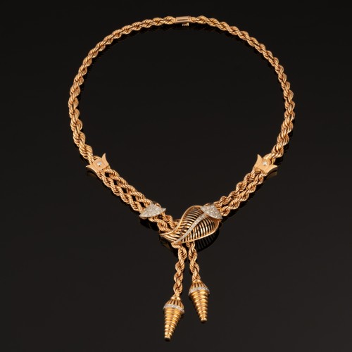 20th century - Gold And Diamond Necklace Circa 1950