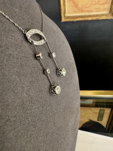 Bijouterie, Joaillerie Pendentif, Collier - Collier dit Négligé en or et diamants