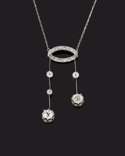 Gold And Diamond Negligee Necklace - Art nouveau