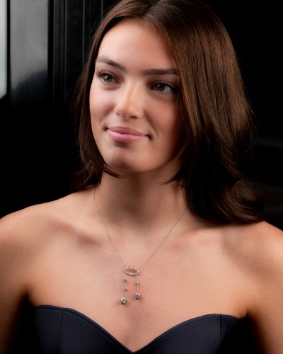 Art nouveau - Gold And Diamond Negligee Necklace
