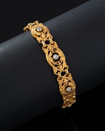 Antique Jewellery  - Gold And Diamond Bracelet 19 th century