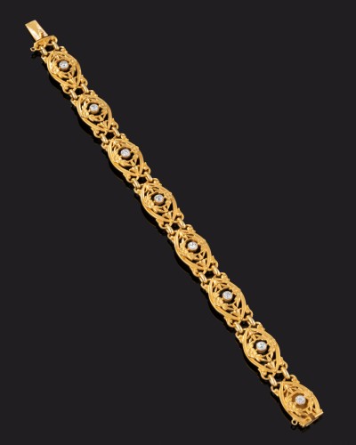 19th century - Gold And Diamond Bracelet 19 th century