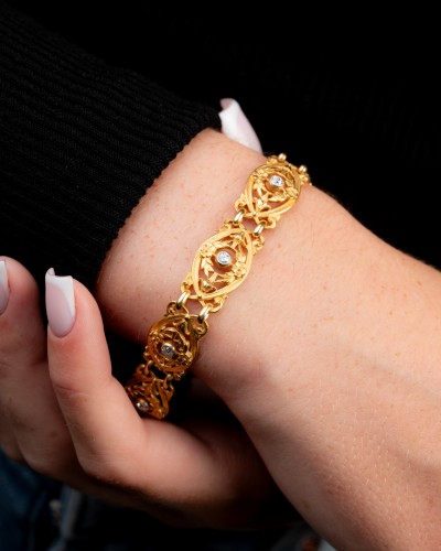 Gold And Diamond Bracelet 19 th century - Art nouveau