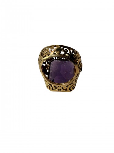 Important Gold And Amethyst Ring - Antique Jewellery Style Art nouveau