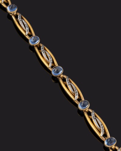 Bracelet Art nouveau en or, saphirs et diamants - Bijouterie, Joaillerie Style Art nouveau