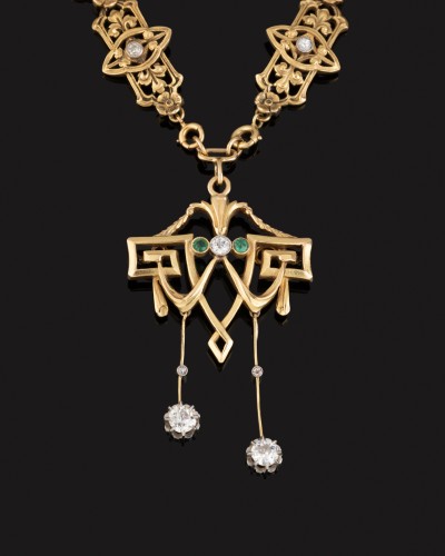 Transformable Jewelry In Gold, Emeralds And Diamonds  - Antique Jewellery Style Napoléon III