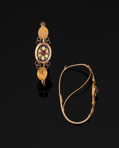 Paire de poissardes en or - Bijouterie, Joaillerie Style Directoire