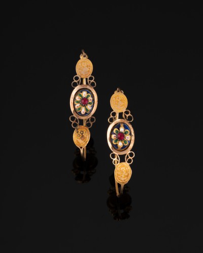 Bijouterie, Joaillerie Boucles d'oreilles - Paire de poissardes en or