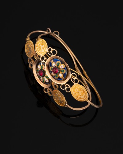 XIXe siècle - Paire de poissardes en or