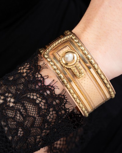 Colored Gold Cuff Bracelet - 