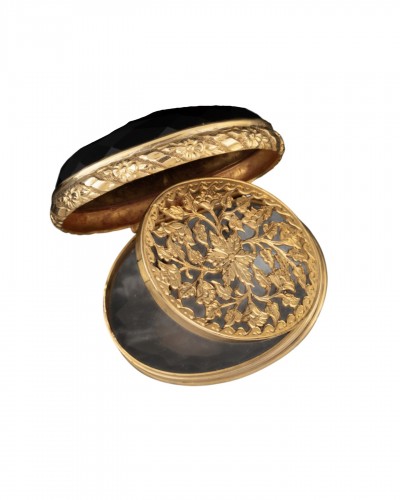 Gold And Smoky Quartz Vinaigrette Scent Bottle