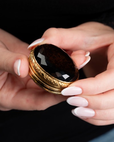 Louis-Philippe - Gold And Smoky Quartz Vinaigrette Scent Bottle